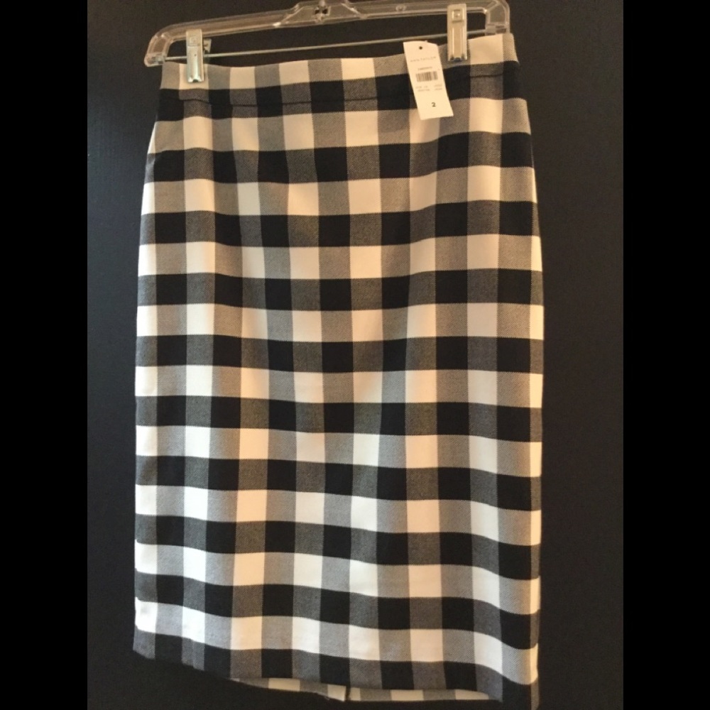 Ann Taylor gingham plaid skirt